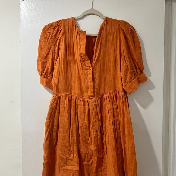 VICI Rust Orange Puff Sleeve Babydoll Mini Dress 🍂✨ - Picture 8 of 9